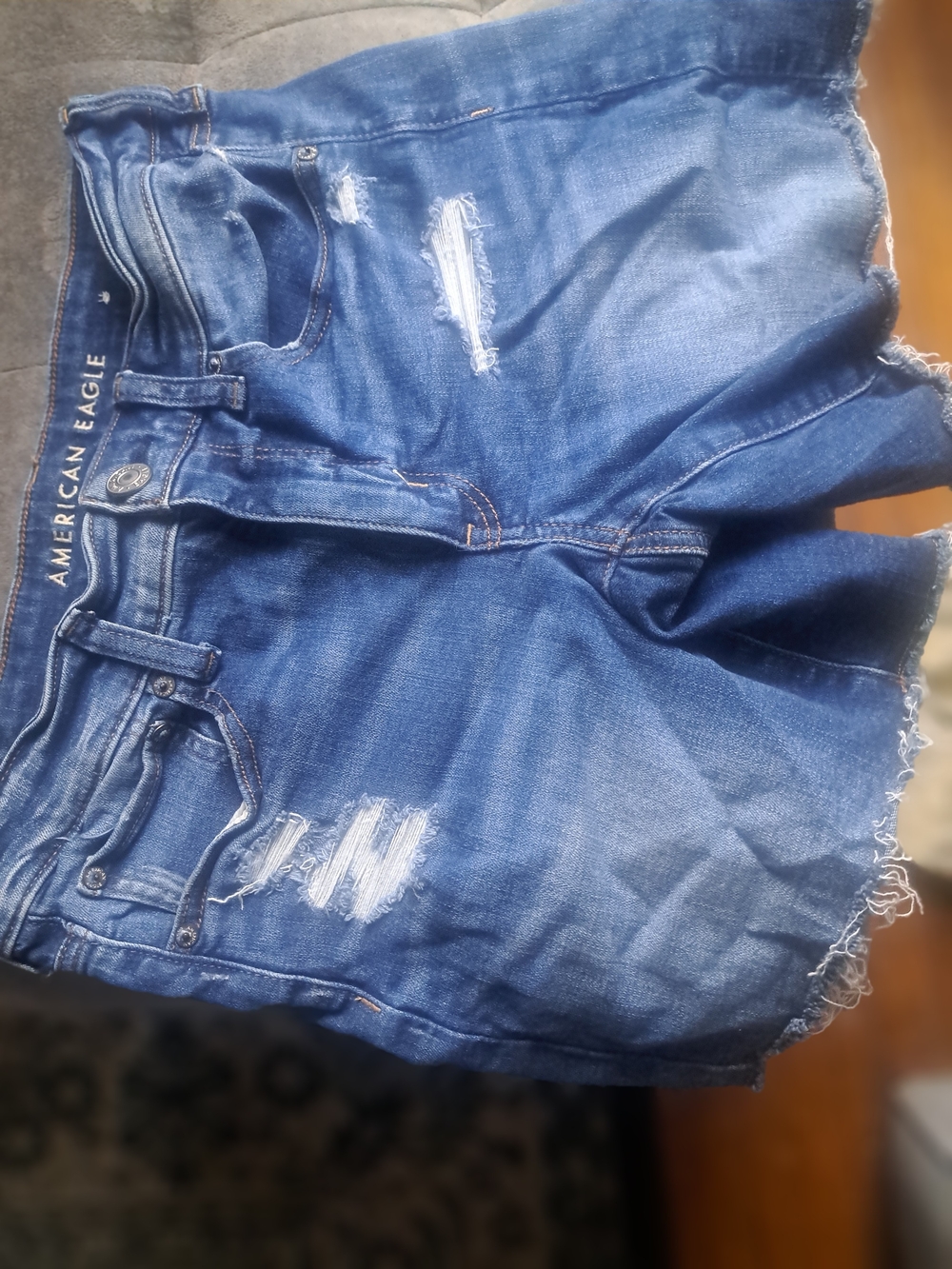 American Eagle Outfitters Distressed Denim Shorts - Blue